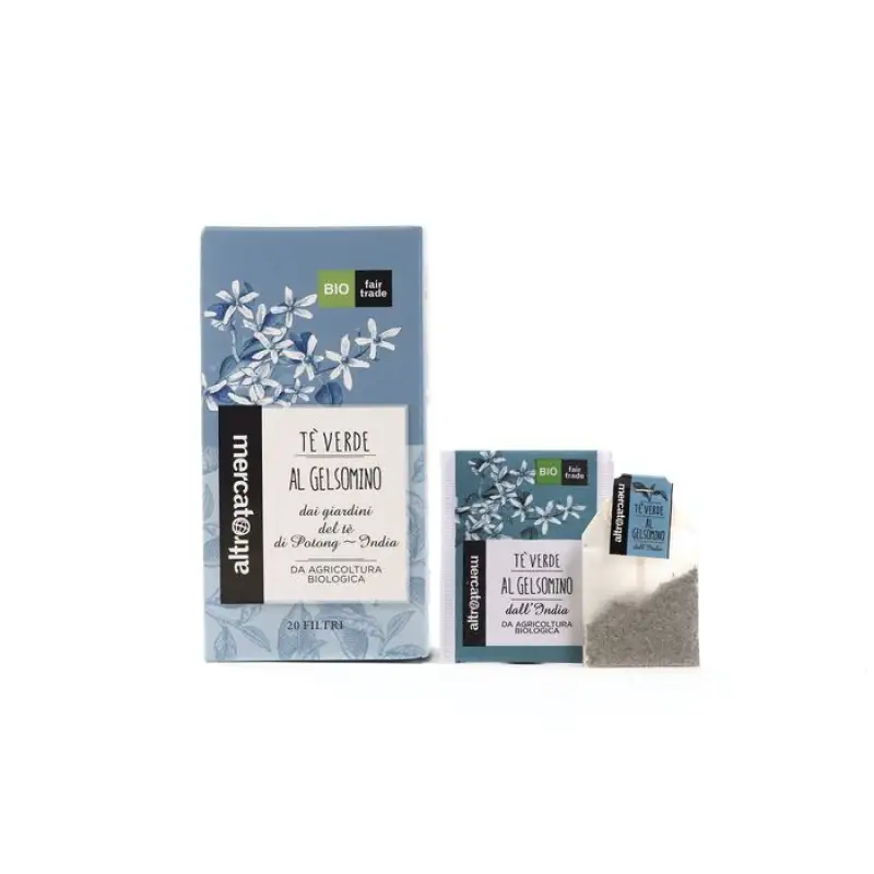 Altromercato Ceai Verde Bio cu Aroma de Iasomie 20 plicuri Bax 10 buc.